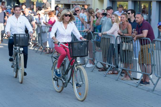 Brigitte Macron à vélo au Touquet (juin 2017)