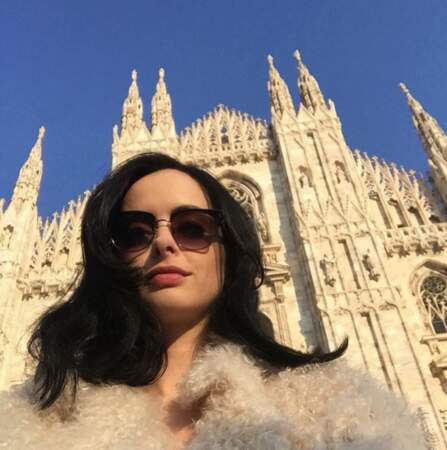 Krysten Ritter aime aussi voyager, comme ici à Milan (Italie)