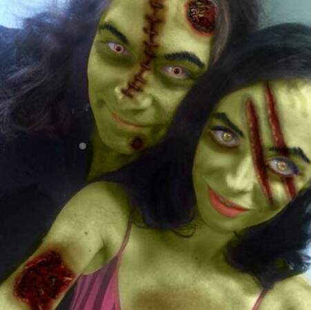 Déguisée en zombie pour Halloween, l'actrice serait-elle fan de The Walking Dead ?