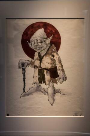 Un croquis représentant maître Yoda, l'inventeur du verlan galactique.