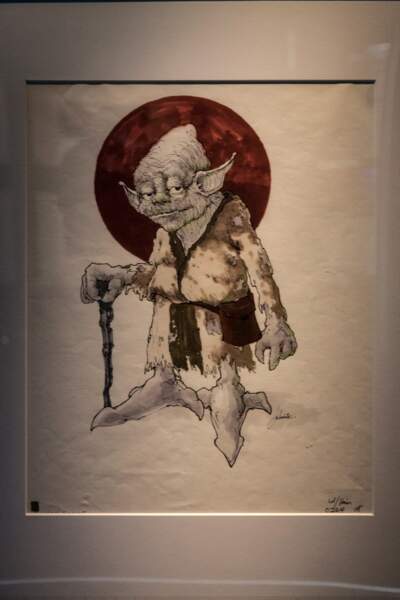 Un croquis représentant maître Yoda, l'inventeur du verlan galactique.