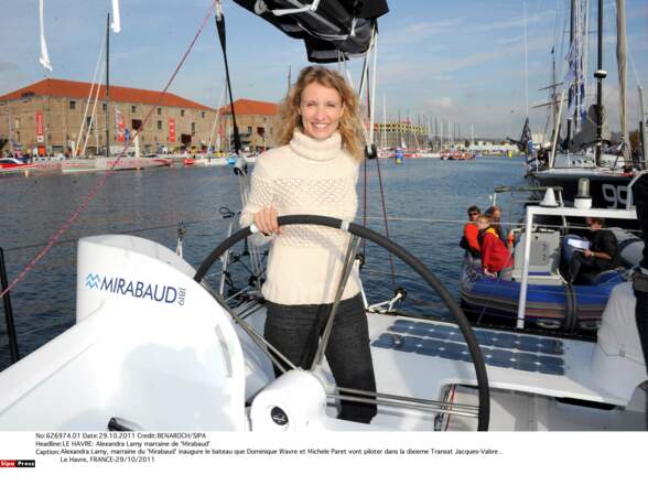 En 2011, au Havre, Alexandra Lamy marraine de 'Mirabaud' au Transat Jacques-Vabre.