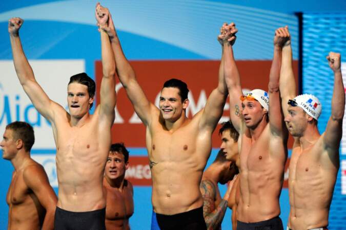 Un relais français en or sur 4X100 m nage libre aux championnats du monde de natation de Barcelone