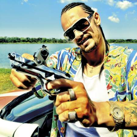 Effrayant gangster rasta trafiquant de drogue dans "Spring Breakers" (2012) de Harmony Korine...