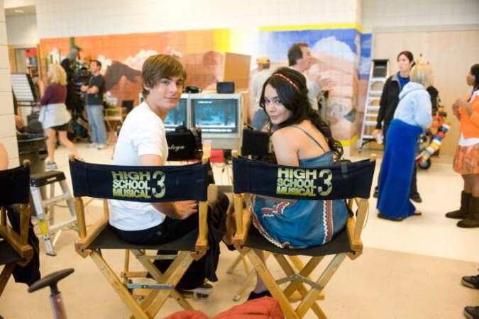 Vanessa Hudgens sur le tournage de High School Musical 3 avec Zac Efron (2008)