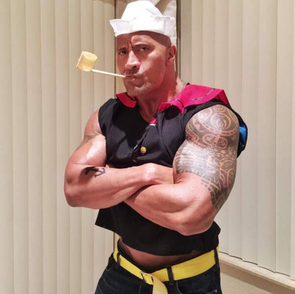 Pour Halloween, Dwayne a choisi de se déguiser en Popeye