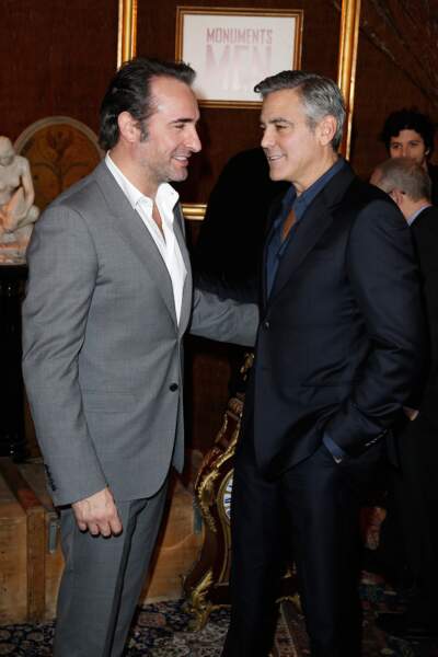 Jean Dujardin et son réalisateur George Clooney