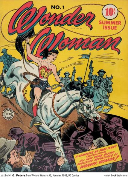 C'est en 1941 que naît Wonder Woman. Elle gagne rapidement en popularité et obtient son propre comics en 1942