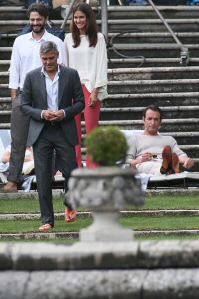 George Clooney et Jean Dujardin sur le tournage de la dernière publicité Nespresso.