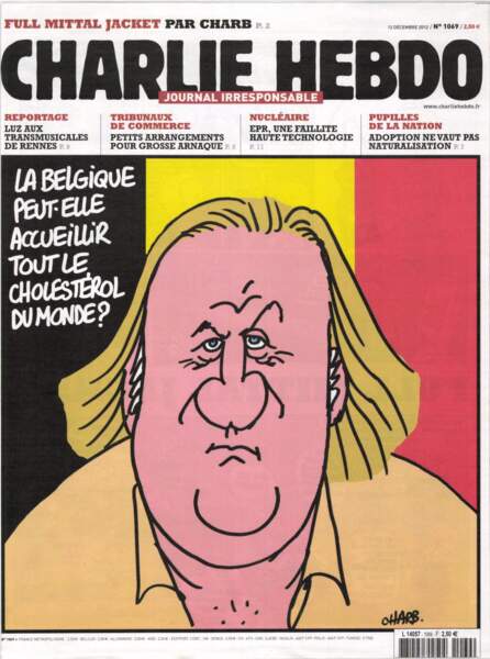 Gérard Depardieu sous les crayons de Charb (12 décembre 2012)