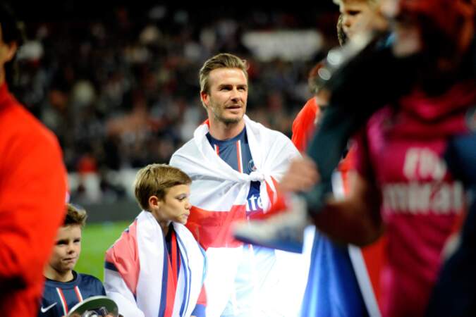 David Beckham fête le titre du PSG en famille
