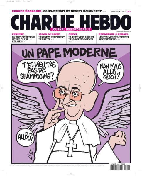 Nabilla/Le Pape : un croisement inédit signé Charlie Hebdo (20 mars 2013)