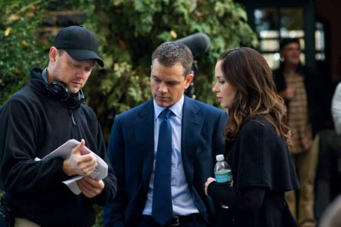 Matt Damon avec Emily Blunt sur le tournage de L'Agence 