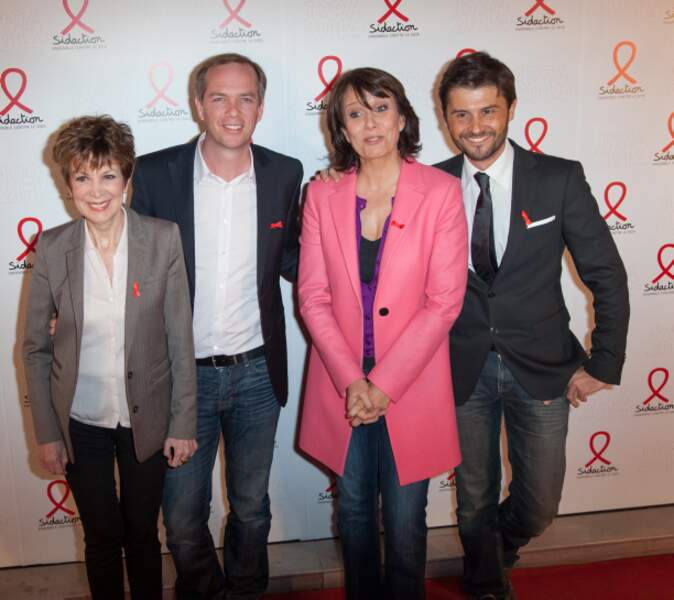 La team TF1 : Catherine Laborde, Julien Arnaud, Carole Rousseau et Christophe Beaugrand