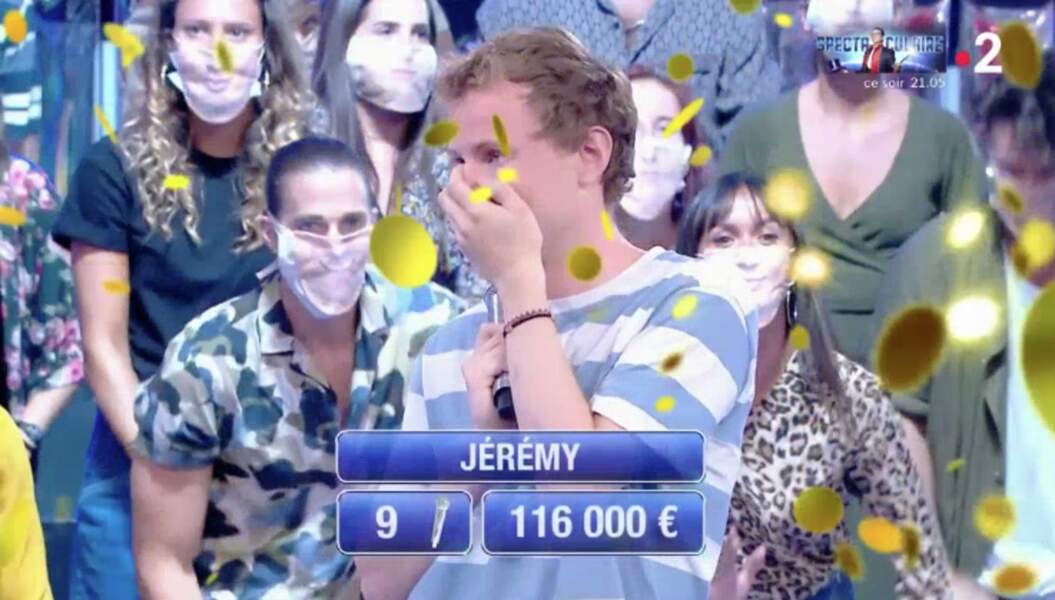 Jérémy a remporté 297 000 euros. Avec 29 victoires, il a été éliminé le jeudi 26 novembre 2020.