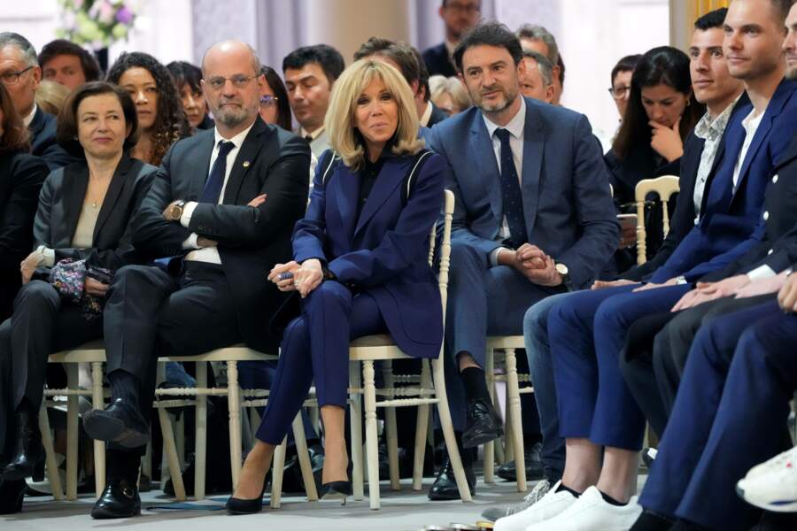 Brigitte Macron avec Jean-Michel Blanquer à son côté(mars 2022)
