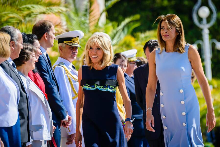 Brigitte Macron et la Première dame bulgare Desislava Radeva (août 2017)