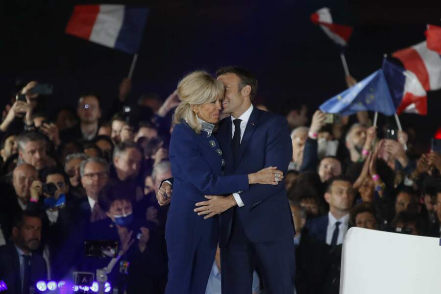 Lors de la célébration de la réelection d'Emmanuel Macron comme Président de la République