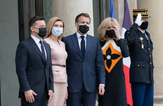 En avril 2021, avec le Président ukrainien Volodymyr Zelensky et sa femme Olena Zelenska