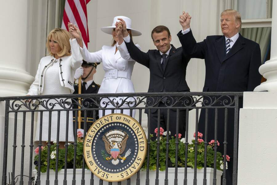 En avril 2018 avec le couple Trump lors d'une visite à la Maison Blanche