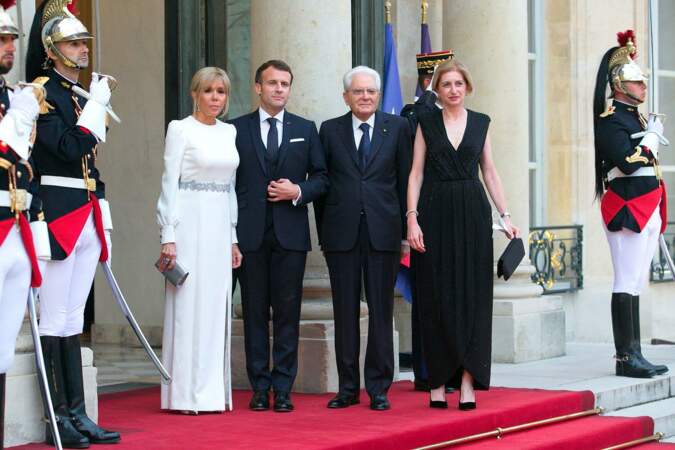 Avec le président de la république italienne Sergio Mattarella et sa fille Laura, en juillet 2021