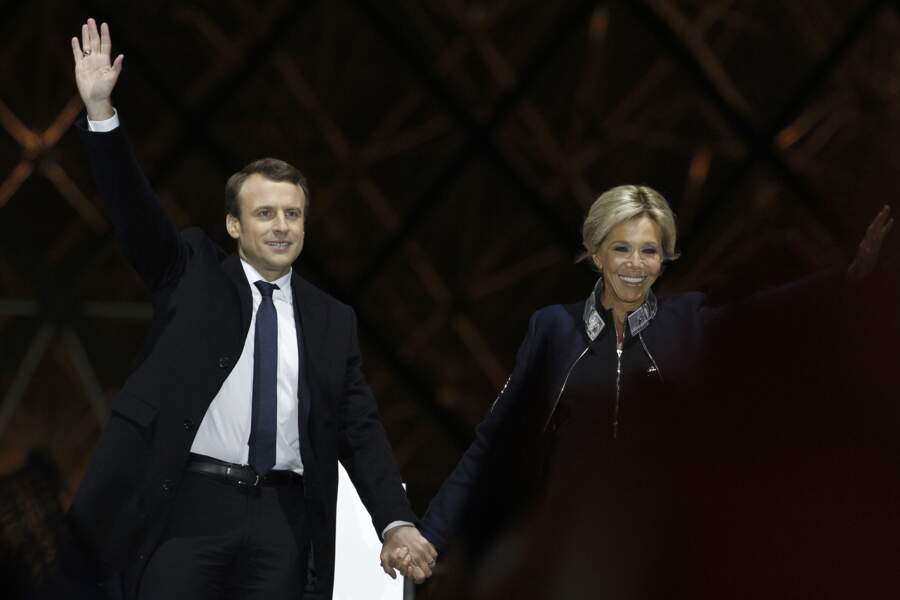 Sur la place du Carrousel du Louvre lors de la victoire d'Emmanuel Macron à la Présidentielle de 2017
