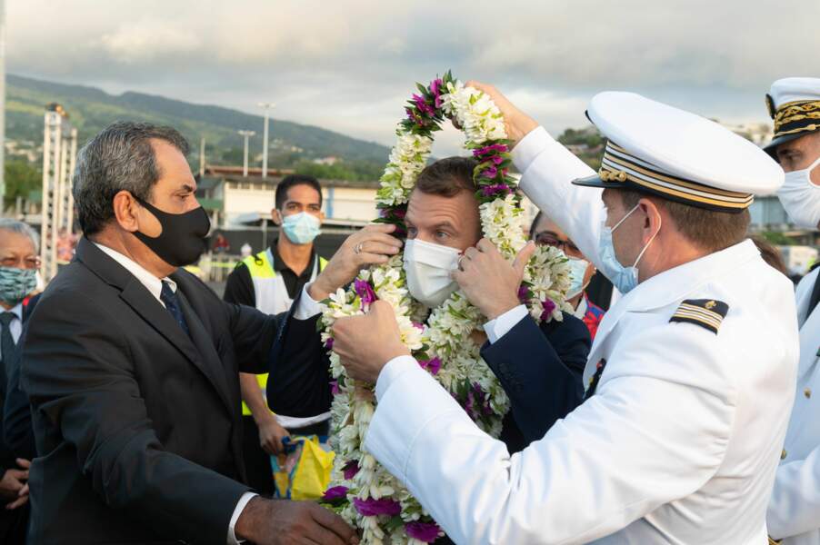 Emmanuel Macron à Papeete en Polynésie (2021)