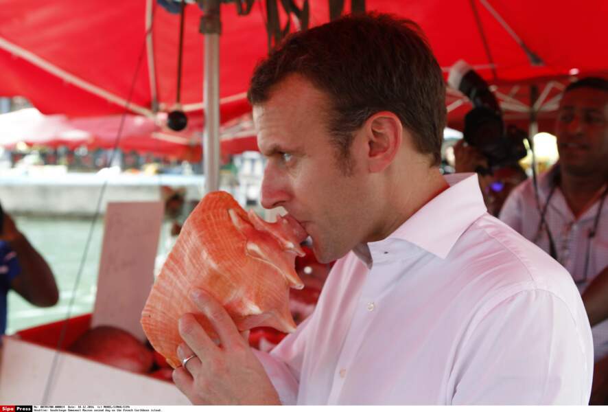 Emmanuel Macron en Guadeloupe au marché de Point à Pitre (2017)