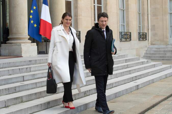 Marlène Schiappa et Benjamin Griveaux à l'Élysée (Mars 2018)