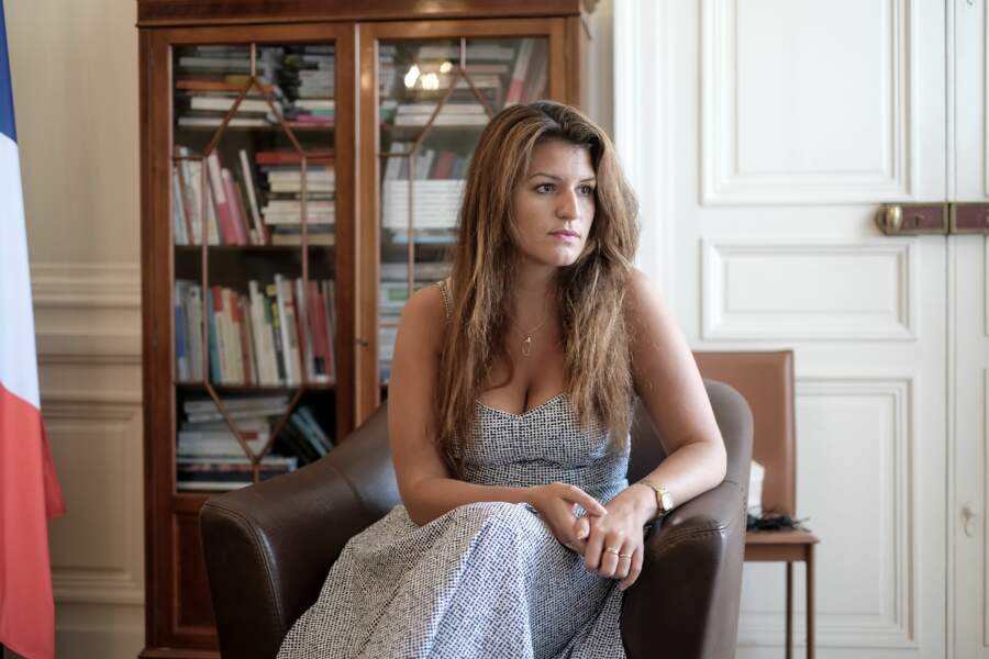 Marlène Schiappa dans son bureau rue Saint-Dominique à Paris (Août 2018)