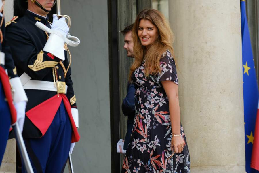 Marlène Schiappa arrive à l'Élysée pour la conférence des ambassadeurs de France (27 août 2019)