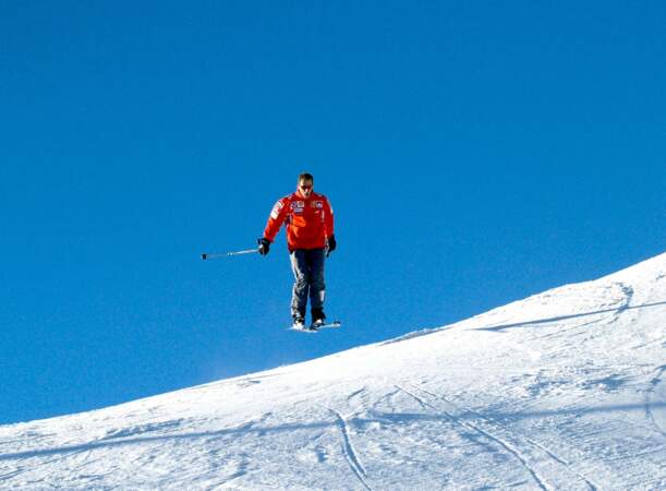 Il skiait avec son fils Mick à Méribel dans les Alpes françaises.