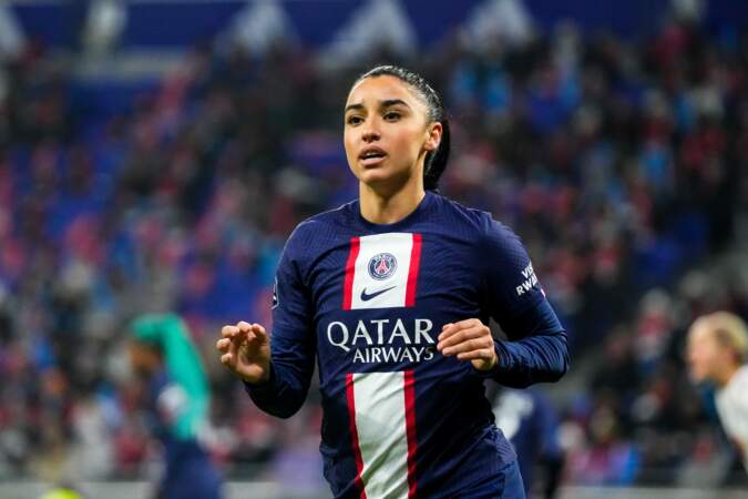 Sakina lors d'un match entre Lyon et le PSG.