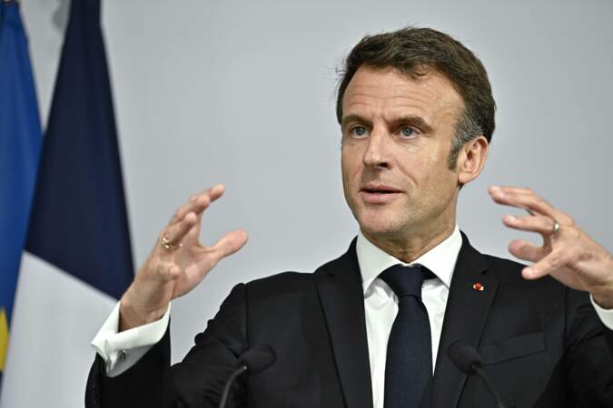 Emmanuel Macron à l'Institut Curie à Saint-Cloud (mai 2023)