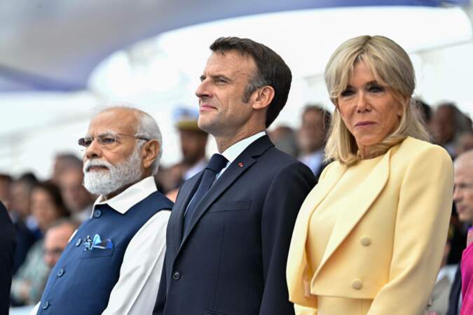 Emmanuel et Brigitte Macron lors du défilé du 14 juillet 2023